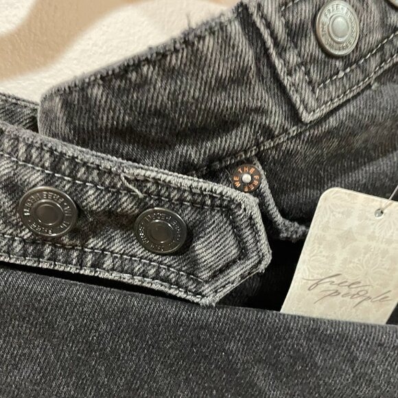 NWT $98 We The Free Free People Maxine Denim Skort Mini Sz 27 Black 100% Cotton - Picture 12 of 12